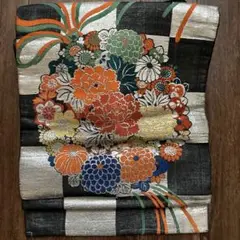 新年お値下げ アンティーク名古屋帯 市松に花薬玉