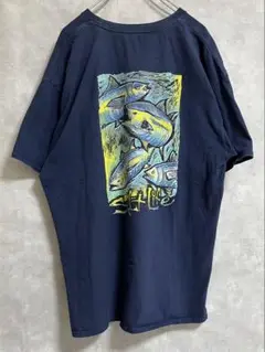 US古着 Salt Life マグロ Tシャツ ネイビー