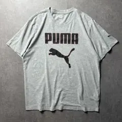 PUMA スポーツTシャツ　ロゴプリント　ストリート　グレー　灰色　L