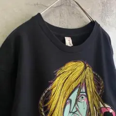 アンビル 古着 グロテスク アート アメリカ輸入 プリント Tシャツ 半袖 黒色