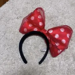 ディズニー　カチューシャ　ドット　ミニー　赤