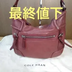 美品 コールハーン COLE HAAN ワンショルダーバッグ 革レザー 赤茶系