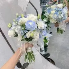 新品 ウェディング　ブーケ 造花 ドライフラワー