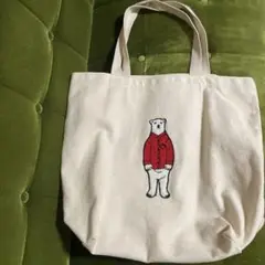 しろくま　刺繍　トートバッグ