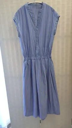 イエナワンピース　ストライプ　ブルー　美品