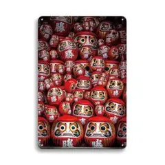 新品 達磨 ダルマ 縁起物 勝利祈願 レトロ ヴィンテージ ブリキ看板