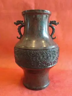 青銅器銅製龍八角 花瓶 花器 飾壺希少 骨董品 青銅器銅製龍八角 花瓶 花器 飾壺希少 骨董品
