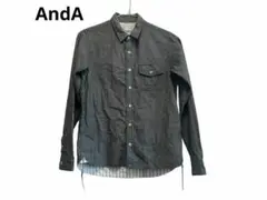 アンドエー　AndA　長袖ダンガリーシャツ　Lサイズ