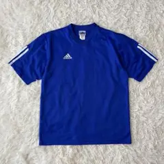 【adidas アディダス】青 Vネックシャツ サムライブルー 【2L】