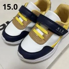 R.L.B シューズ　15.0 バースデー　イエロー　ネイビー