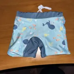 男の子用水着 青色 魚柄 サイズ80