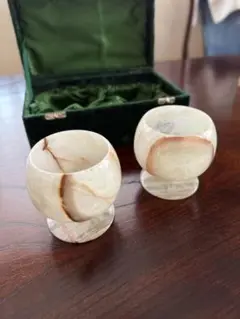 【未使用】オニキス製ボグラス2個セット