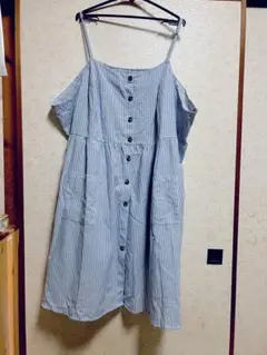 大きいサイズ　ストライプ キャミワンピース