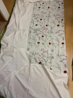 花柄刺繍 セミダブル フラットシーツ
