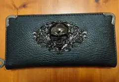 スカル　ロングウォレット　新品未使用　黒