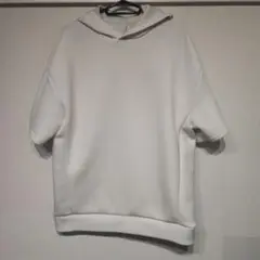 GU　ドライダブルフェイスビックパーカ　ホワイト　5分袖　XL