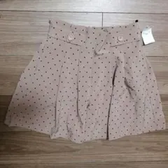ベージュドット柄　キュロット　ハーフパンツ　160cm
