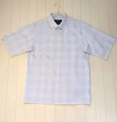 COMME CA MEN 半袖チェックシャツ 新品 Lサイズ コムサメン