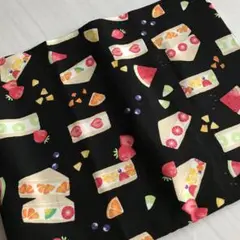 シーチング　フルーツサンド　ブラック108×100cm