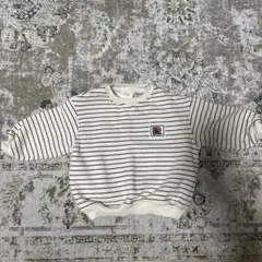 ZARA アイボリー ストライプ トレーナー 86cm