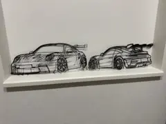 鉄製 メタルサイン 2個セット ポルシェ 911 935 カレラ ビンテージ