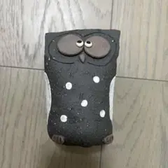 黒土　ふくろう　一輪挿し