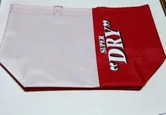 SUPER DRY エコバッグ 赤/白 約40cm
