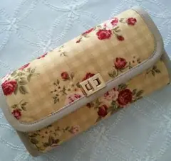 ☆ハンドメイド　鮮やかローズ　夏のやりくり長財布　Wファスナー　ひねり錠☆