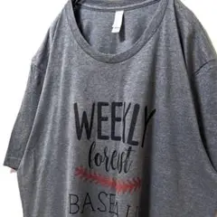 ベラキャンバスウィークリーフォーキャストベースボールTシャツグレー2XL古着