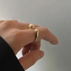 指輪 ゴールド シンプル ファッション フリーサイズ 合金 おしゃれ