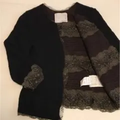 sacai サカイ レースカーディガン 黒