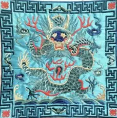 【 青龍/五爪龍 】 龍神刺繍マット タペストリー