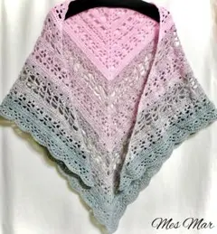 手編み　三角ショール①②④　ストール　バレエ　マフラー　ひざ掛け　ハンドメイド