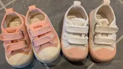 子供用スニーカー ベルクロ ピンク ホワイト