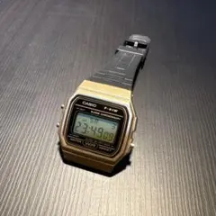 CASIO F-91W ゴールド ブラック デジタル腕時計