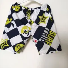 サーフパンツ チェック柄 白　黒　150cm 男子