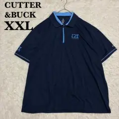 【美品】カッターアンドバック ハーフジップ シャツ 大きいサイズ ネイビー