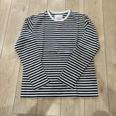 nanamica 黒白ストライプ 長袖カットソー