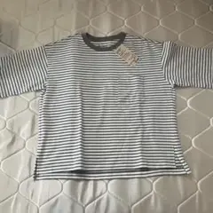 無印　ボーダー柄 Mサイズ コットンTシャツ