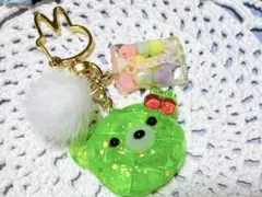 レジンくまさんゼリーキーホルダー(キウイ味)