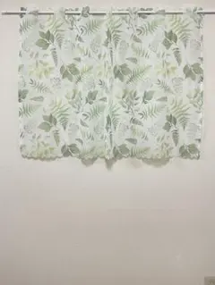小窓用プリントカフェカーテン　シダ110x70cm