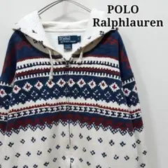 ポロ ラルフローレン ノルディック柄 雪柄 フルジップ スウェット パーカー