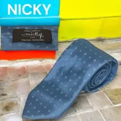 新品未使用　ニッキー×ユナイテッドアローズ　小紋タイ　ライトブルー
