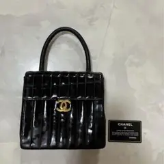 シャネル ミニハンドバッグ ヴィンテージ エナメル ハンドバッグ