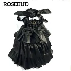 ROSEBUD ローズバッド　サテンフリルバッグ ブラック