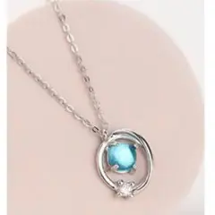 ネックレス ブルー ダブルリング 可愛い 人気 アクセサリー インポート