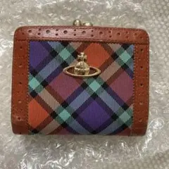 ヴィヴィアンウエストウッド 二つ折りたたみ財布 オーブ レザー キャンバス
