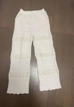 ehka sopo 透かし編みニットパンツ　お花