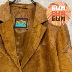 US古着◆本革 レザー スエード ウェスタンジャケット コンチョ レディースM