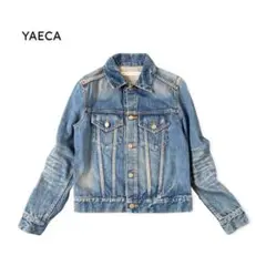 YAECA デニムジャケット Gジャン アンティーク調ボタン ブルー 髭 M程度